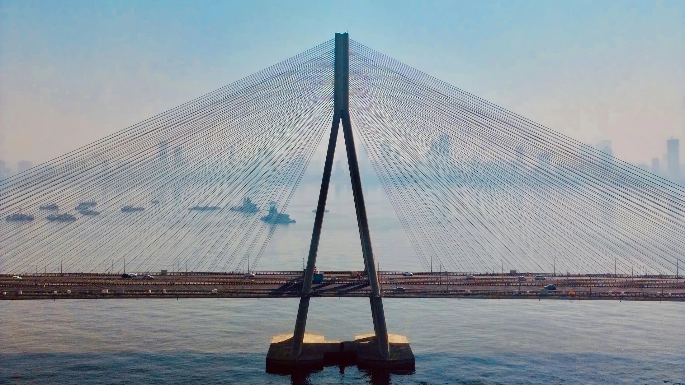 The cable-stayed Bandra-Worli Sea Link in Mumbai, used as a representative bridge image