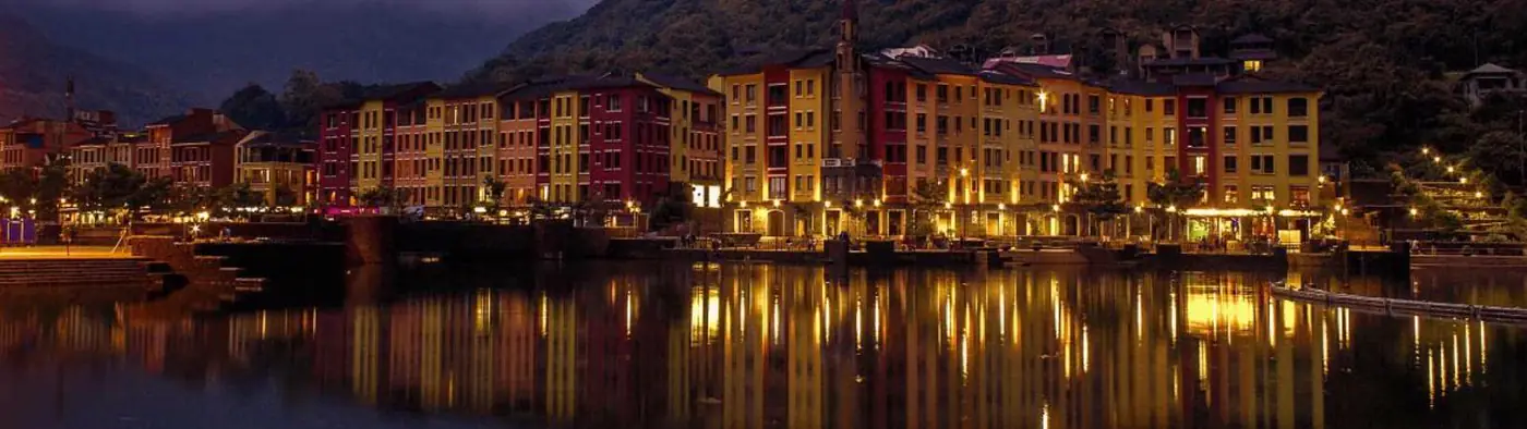 Lavasa across the water at night