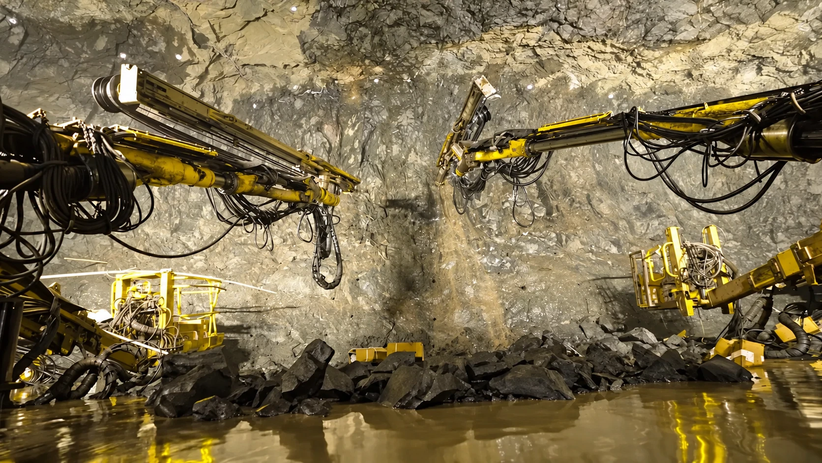 Drilling the blast-hole pattern