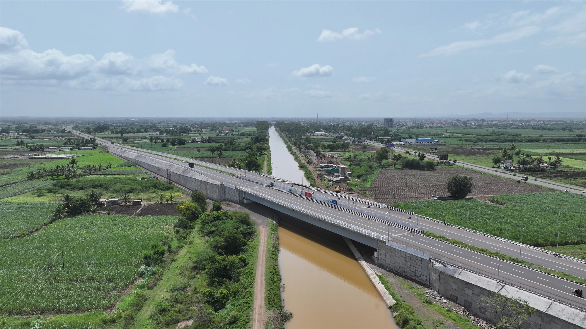 The bridge and its completed highway approaches