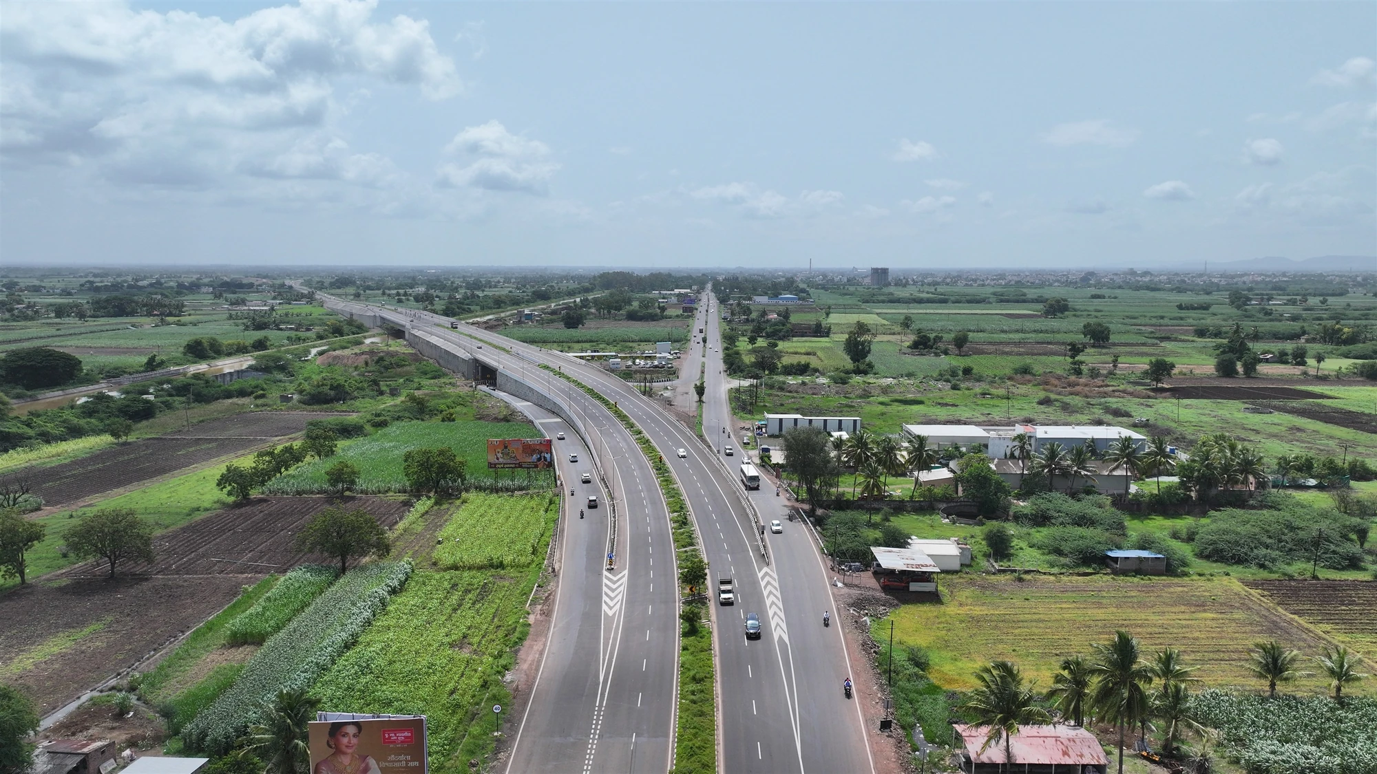 The corridor curving through the landscape