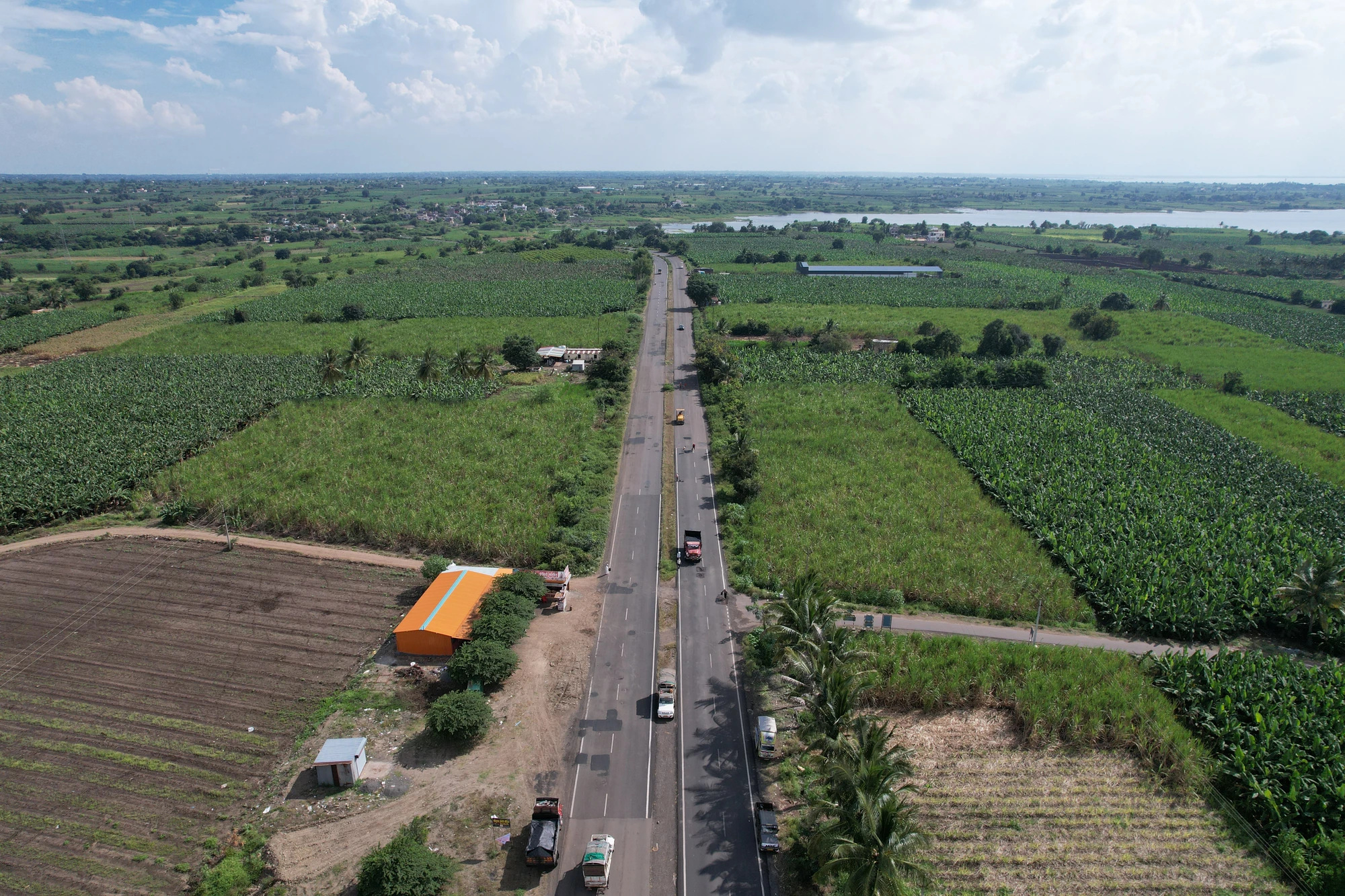 The corridor through open farmland