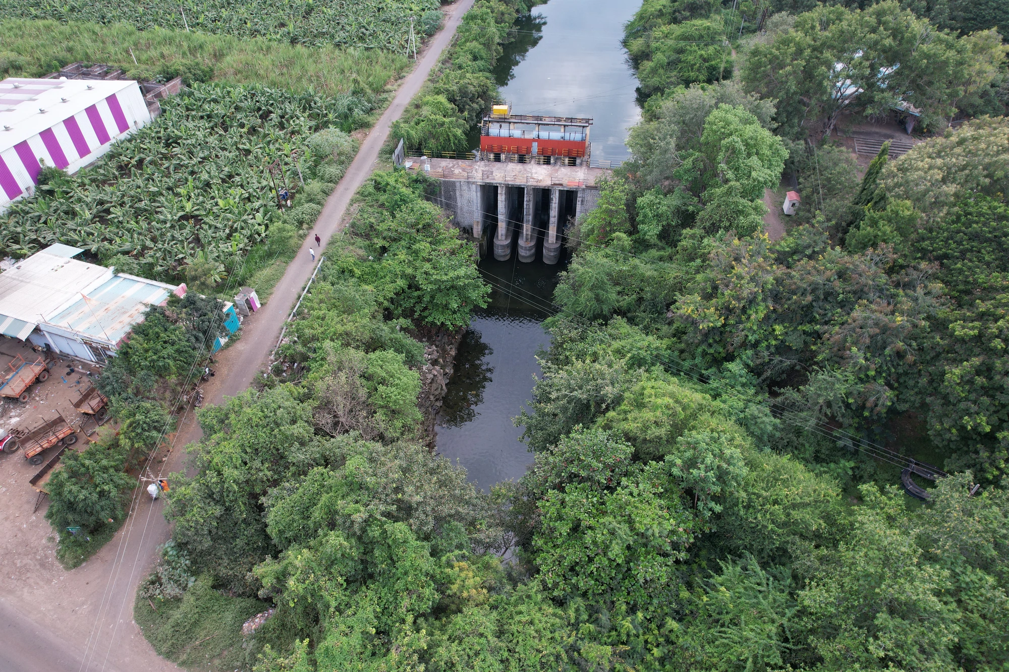 A bridge crossing and its approaches