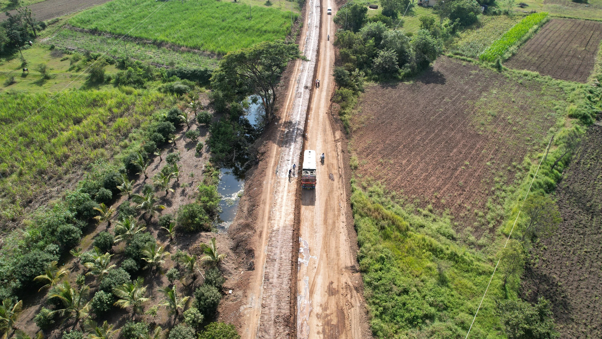 Road works beside a watercourse