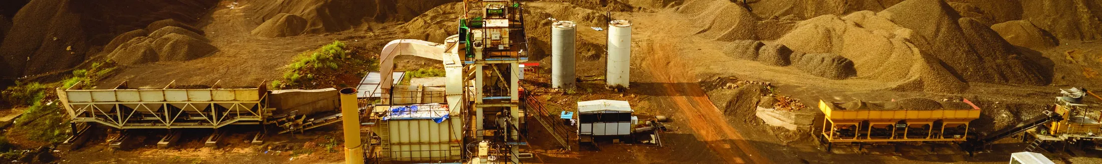 RKC's asphalt plant and aggregate stockpiles
